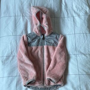 The North Face Pink and Gray Hooded Fleece